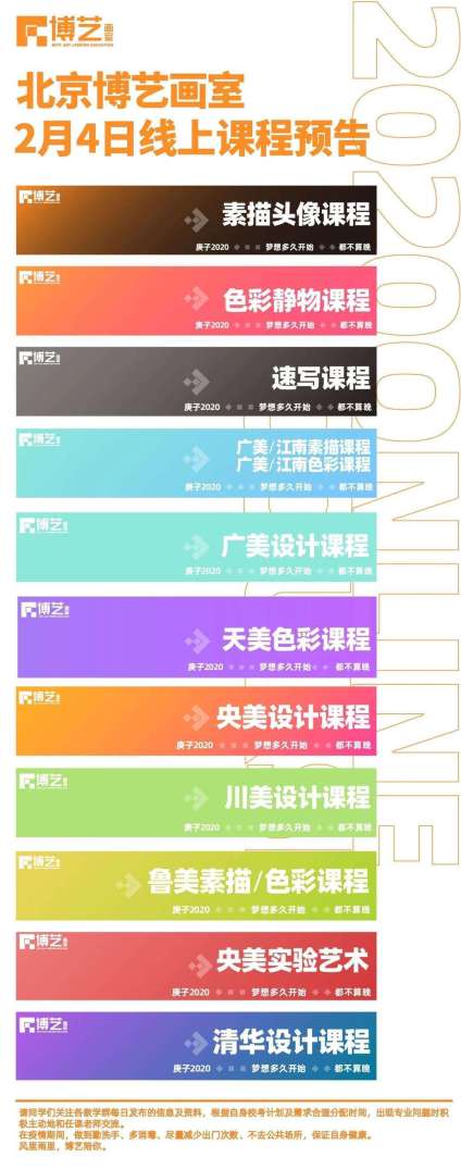 【中央美术学院】北京博艺画室线上教学实况 在家也要坚持学习！ 老师们等你来打卡(ง •̀ 