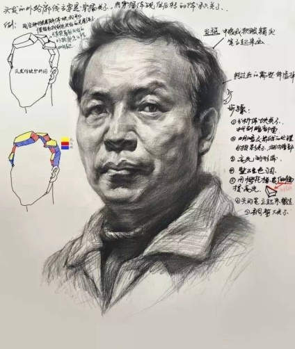 【高二的我...有点慌】高二别慌
素描人物头像步骤解析 ​​​​
素描过程要整体观察，整体比较， 