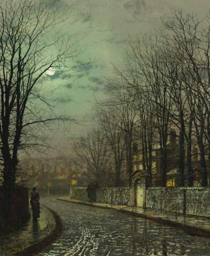 维多利亚时代的满月。  John Atkinson Grimshaw ​ 