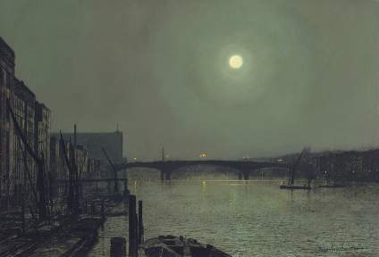 维多利亚时代的满月。  John Atkinson Grimshaw ​ 