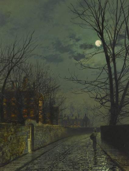 维多利亚时代的满月。  John Atkinson Grimshaw ​ 