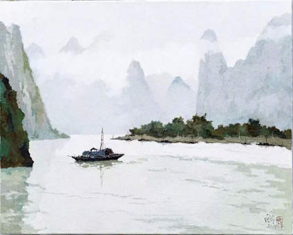 风景油画，欣赏 