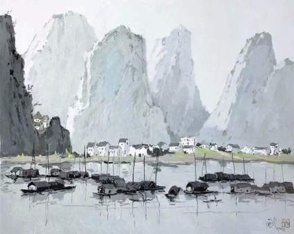 风景油画，欣赏 