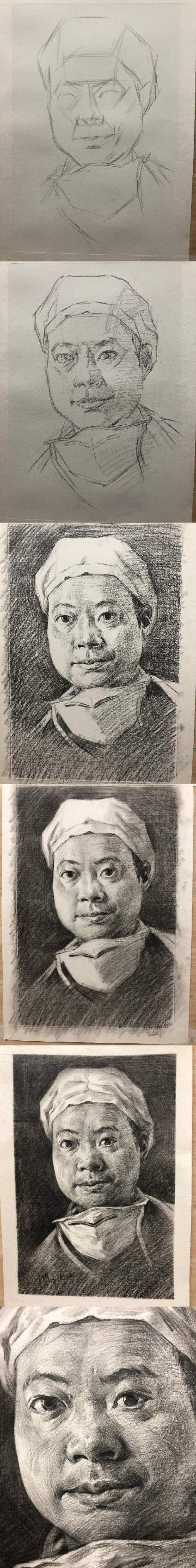 来一张素描头像的步骤图，你学会了吗？ 