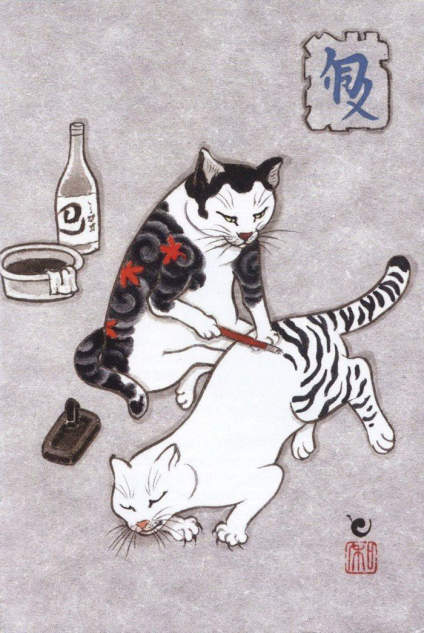 猫身上的纹身艺术（Monmon Cats）Kazuaki Horitom 