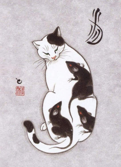 猫身上的纹身艺术（Monmon Cats）Kazuaki Horitom 