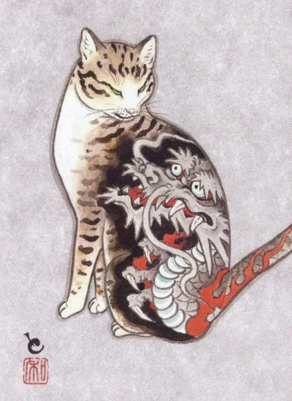 猫身上的纹身艺术（Monmon Cats）Kazuaki Horitom 