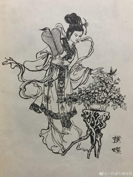 线描美女， 