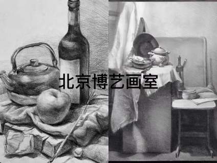 【吉林艺术学院】北京博艺画室素描静物/ 学生入学到现在对比图 