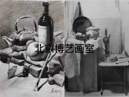 【西安美术学院】北京博艺画室素描静物/ 学生入学到现在对比图 