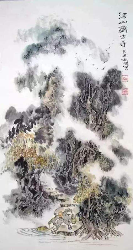 【河北省真正意义上实现小班授课的画室——顺天画院】宋徽宗出的绘画艺考题：
🏯“深山藏古寺”
很多考生在山腰间画座古庙，半遮 