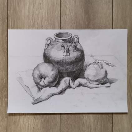 【滴~素描卡】初三学生，这副画花了三个半小时，麻烦老师给评分，提出建议修改的方向，谢谢 