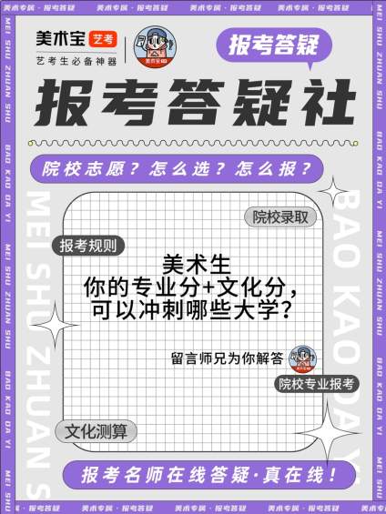 【美术生志愿报考答疑】#报考答疑社第二季，留下你的文化与专业分，师兄解答推荐高校！ 