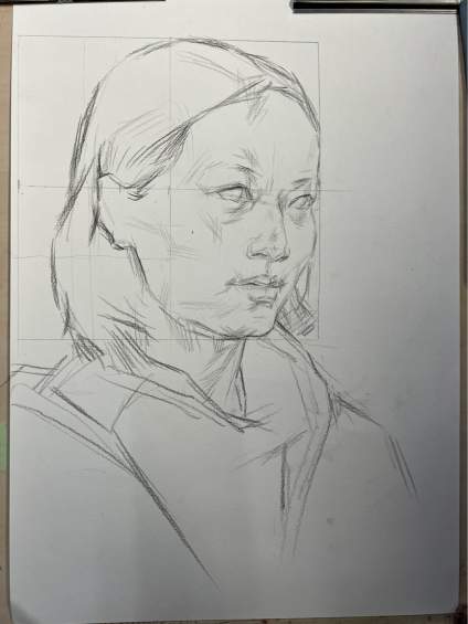 【点我评画~】素描头像，侧面弱光源表现带步骤，是不是很简单 