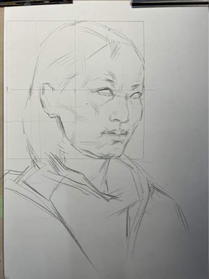 【点我评画~】素描头像，侧面弱光源表现带步骤，是不是很简单 