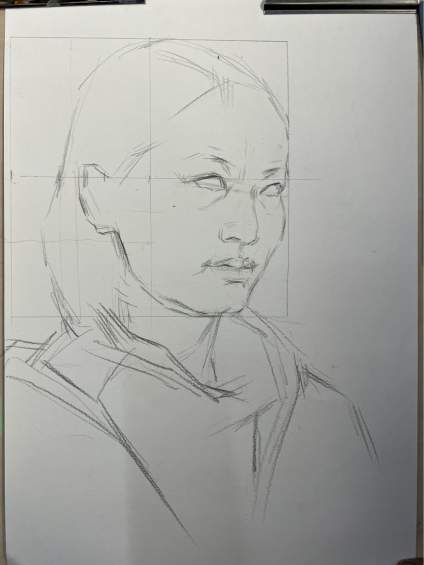 【点我评画~】素描头像，侧面弱光源表现带步骤，是不是很简单 