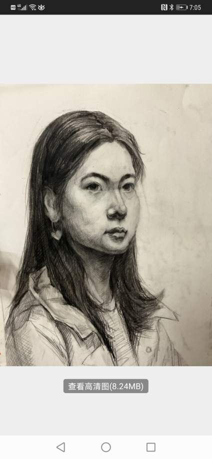 过年好！老师帮忙评一下，高一美术生第一次画真人头像，百分制，谢谢 